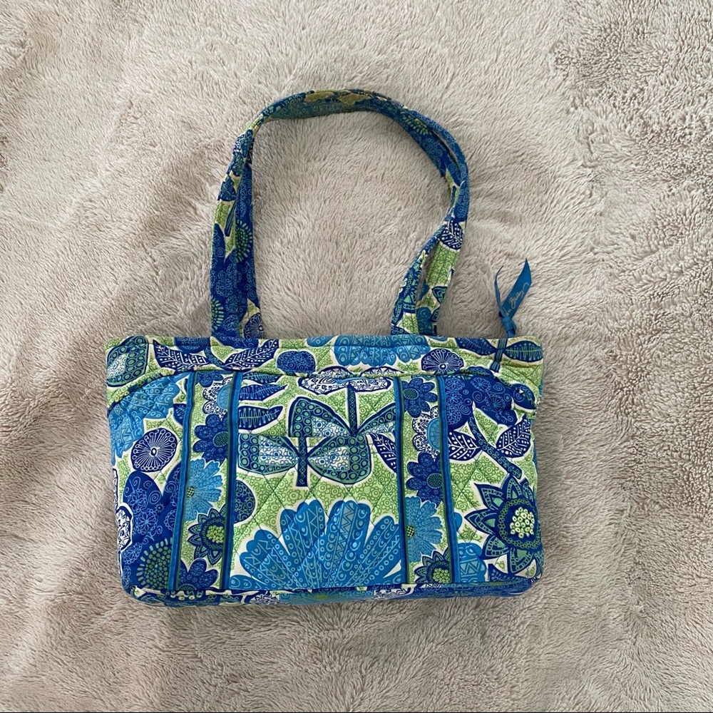 Vera Bradley Blue and Green Floral Medium Bag